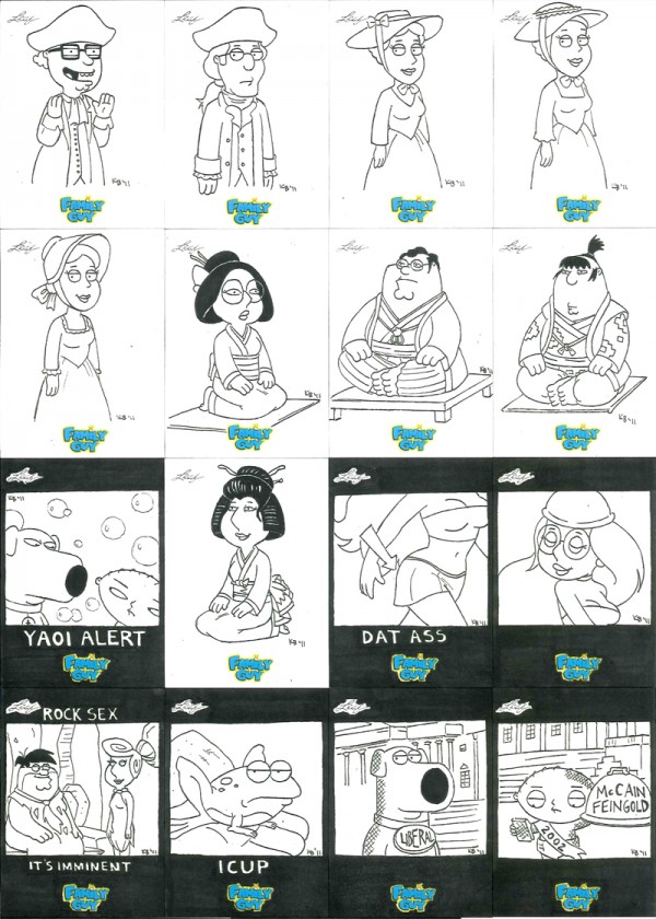 "Family Guy" sketch cards